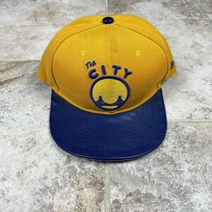 New Era Golden State Warriors Snapback Hat The City Faux Leather Brim Hardwood